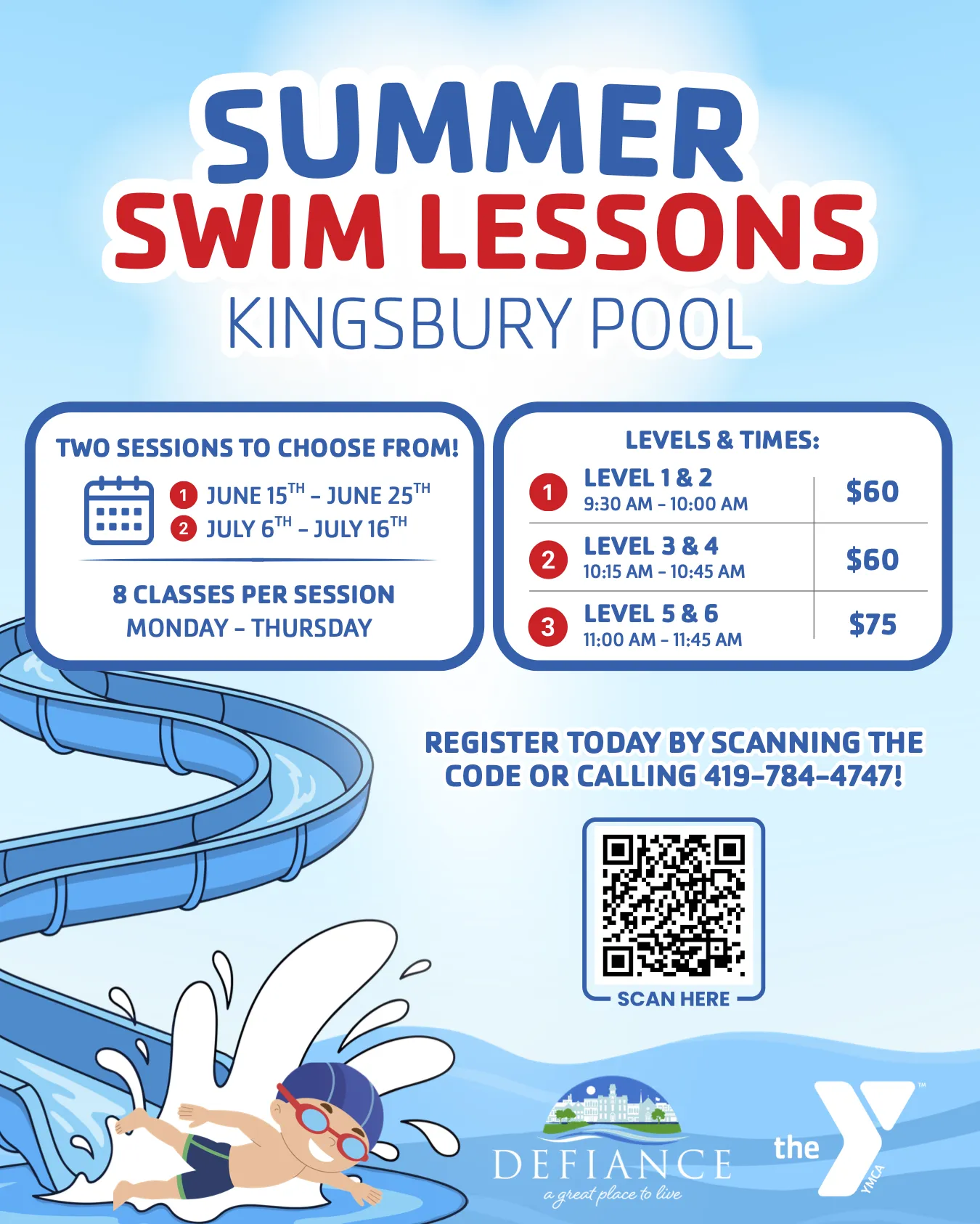Summer Swim Lesson Flyer
