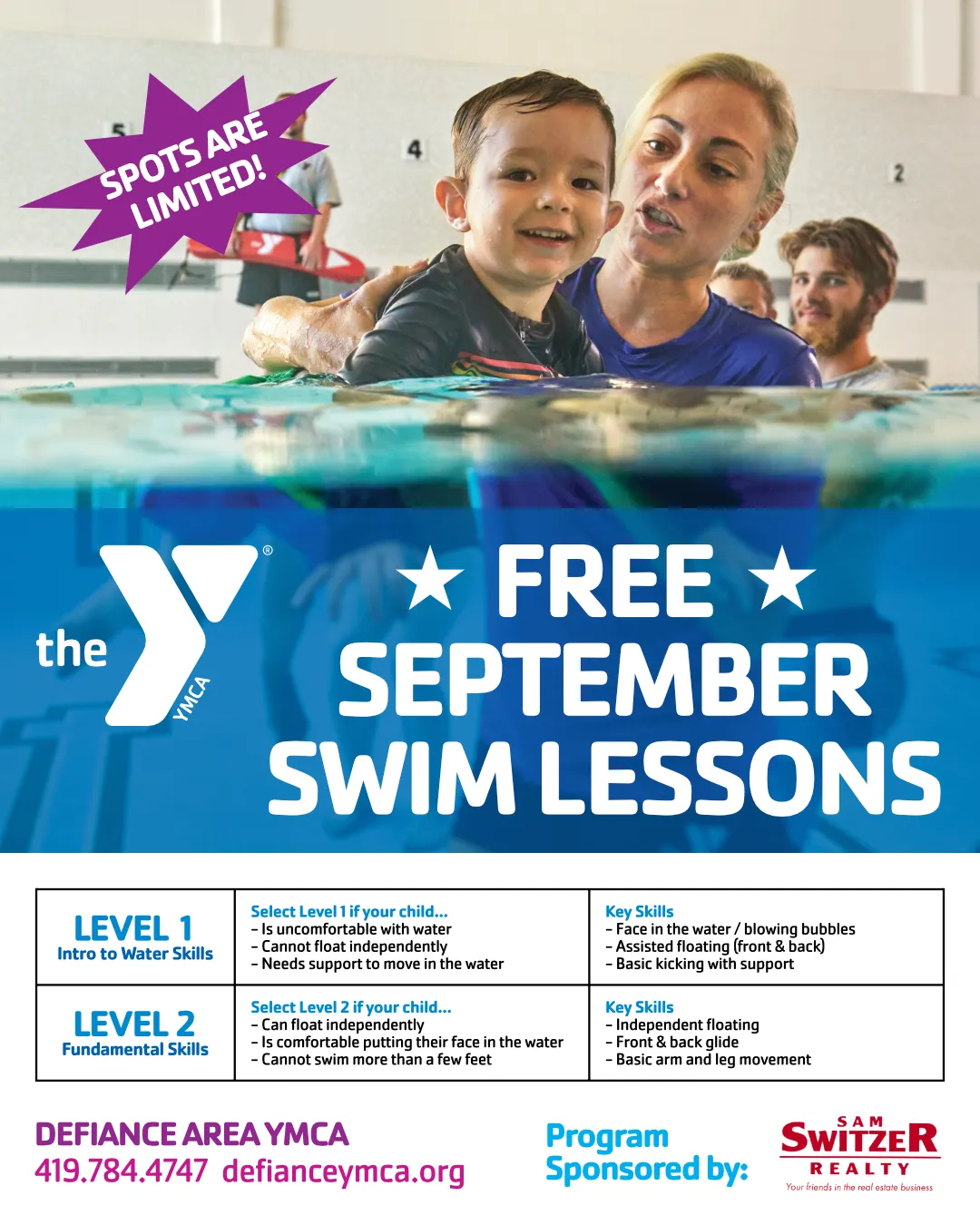 Sept Swim Lesson information